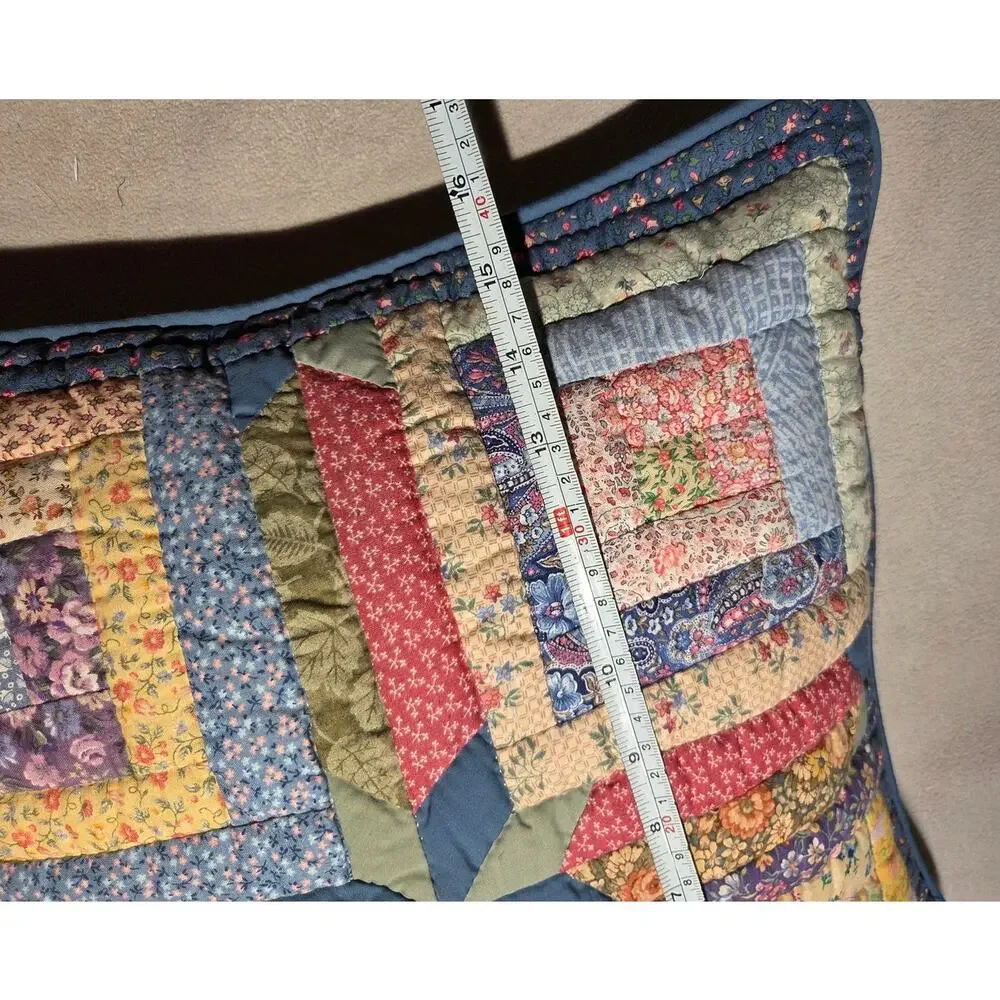 Patchwork Quilt Handmade Accent Throw Couch PILLOW Cottage Core